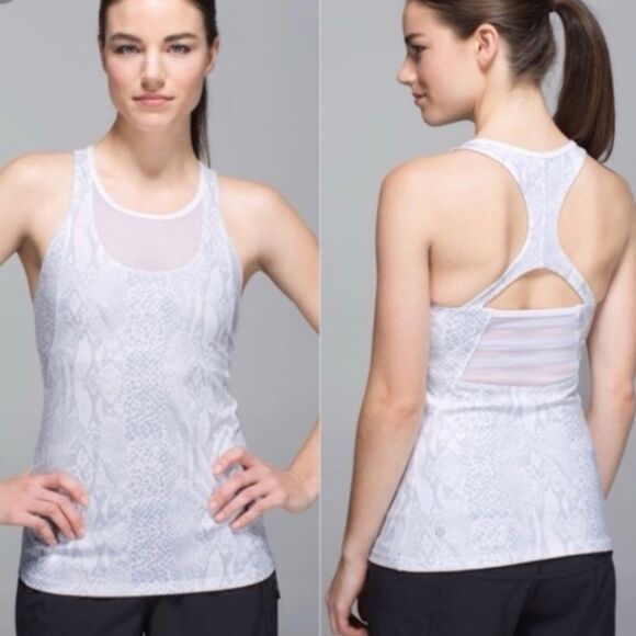 lululemon athletica Tops - Women's White Patterned Tank Top